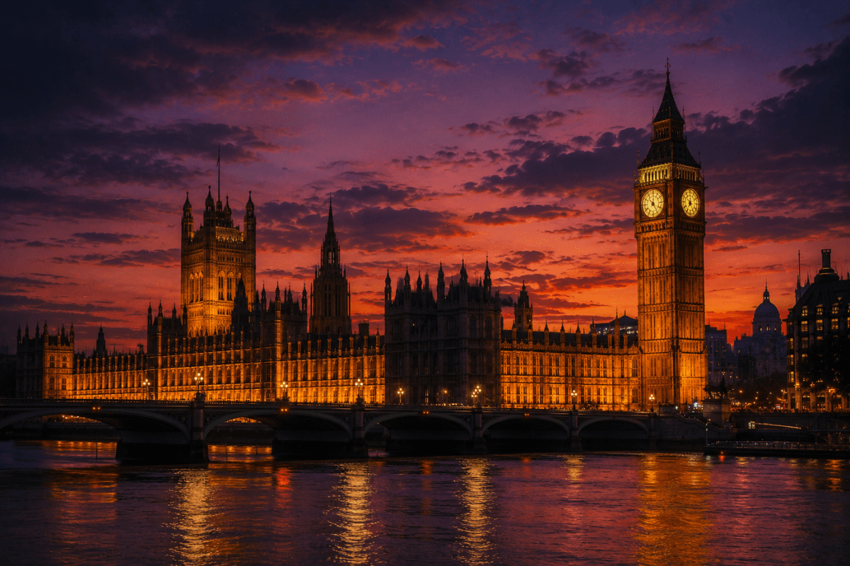 London at dusk